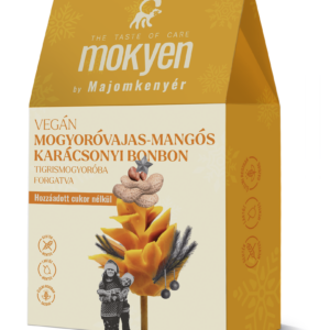 VEGÁN Mogyoróvajas-mangós karácsonyi bonbon őrölt tigrismogyoróba forgatva 200g